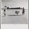 Guests of Sarasota trailer park, Sarasota, Florida, at the beach.