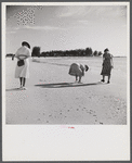 Guests of Sarasota trailer park, Sarasota, Florida, at the beach.