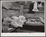 Some of the home-raised meat in the smokehouse of Josh Calahan's farm. Southern Appalachian Project near Barbourville, Knox County, Kentucky.