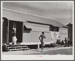 Metal shelters for agricultural workers in Okeechobee migratory labor camp. Belle Glade, Florida.