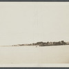 View of Greenport Harbor, showing railroad wharf and houses along shore. Greenport, Southold