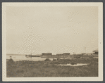 View from foot of 3rd Street of Greenport Harbor, showing railroad wharf. Greenport, Southold