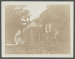 View of store and houses, including Lester Brooks house. 408 Main Street, east side, between Park St. and Bay Ave. Built prior to 1757. Greenport, Southold