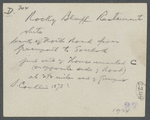 Rocky Bluff Restaurant. North side North Road from Greenport to Southold, about 2 1/2 miles west of Greenport, back from road. S. Conklin (1873). Greenport, Southold