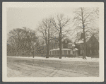 House on the left owned by Jeremiah Mulford (1858), center house owned by Laura Halleck (1924), house on right owned by Gwen Bennett (1924). East side of Main St., south of David's Lane. East Hampton, East Hampton