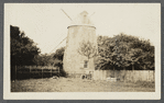 Photo of Mulford barn, windmill and Payne cottage. East side Main Street, south of Dunemere Lane. East Hampton, East Hampton