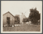 Photo of Mulford barn, windmill and Payne cottage. East side Main Street, south of Dunemere Lane. East Hampton, East Hampton