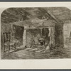 View of kitchen fireplace in John Howard Payne house. Photograph of 1871 print. East Hampton, East Hampton