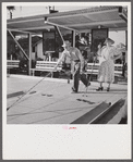 Shuffleboard enthusiasts. Sarasota trailer park, Sarasota, Florida.