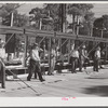 Playing shuffleboard. Sarasota trailer park, Sarasota, Florida.