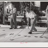 Guests at Sarasota trailer park, Sarasota, Florida, playing shuffleboard.