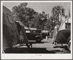 Trailers and cars in Sarasota trailer park. Sarasota, Florida.
