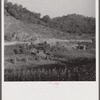 Farmland with erosion on hillside. Breathitt County, Kentucky.