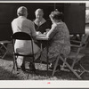 Guests of Sarasota Trailer Park, playing Chinese Checkers.  Sarasota, Florida.