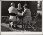 Guests of Sarasota Trailer Park, playing Chinese Checkers.  Sarasota, Florida.