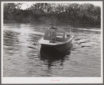 Weldon P. Smith, FSA (Farm Security Administration) supervisor, going out to the bayous and marshes to visit some of the muskrat trappers at their camps. Near Delacroix Island, Louisiana. See general caption number one.