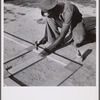 All joints are cut square and metal reinforced. Demonstration of home screen door construction. Saint Mary's County, Ridge, Maryland.