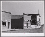 Barbershop, store and post office in Homestead, Montana.