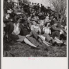 Spectators at the Point-to-Point Cup race of the Maryland Hunt Club. Worthington Valley, near Glyndon, Maryland.