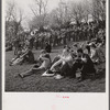 Spectators picnicking before the Point to Point Cup race of the Maryland Hunt Club. Worthington Valley, near Glyndon, Maryland.