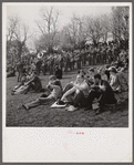 Spectators picnicking before the Point to Point Cup race of the Maryland Hunt Club. Worthington Valley, near Glyndon, Maryland.
