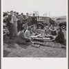 Spectators picnicing before the Point to Point Cup race of the Maryland Hunt Club. Worthington Valley, near Glyndon, Maryland.