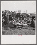 Spectators picnicing before the Point to Point Cup race of the Maryland Hunt Club. Worthington Valley, near Glyndon, Maryland.