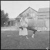 Ted Shawn and unidentified dancer rehearsing at Jacob's Pillow