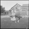 Ted Shawn and unidentified dancer rehearsing at Jacob's Pillow