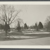 Burial Ground (south side).  Thomas Gardiner's windmill in background. East side Main Street, south of street leading to Maidstone Inn. East Hampton, East Hampton