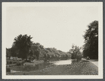 Photo of Town Pond and burial gound (oldest burial ground). Main Street. East Hampton, East Hampton