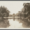 Photo of Town Pond and burial gound (oldest burial ground). Main Street. East Hampton, East Hampton