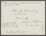 School. Clinton Academy. Erected 1784. West side Main Street. East Hampton, East Hampton