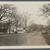 View of west side Main Street. Drug store on left, next is Clinton Academy, the plumber, and Dr. C.B. Dayton's House. East Hampton, East Hampton