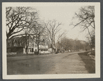 View of west side Main Street. Drug store on left, next is Clinton Academy, the plumber, and Dr. C.B. Dayton's House. East Hampton, East Hampton