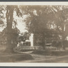 Samuel Hedges house on left.  West side Main Street, west of the Village Green. East Hampton, East Hampton