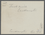 Hook Mill. Charles Hedges and Downing ran this mill. North Main Street, junction of Amagansett Road and Three Mile Harbor. East Hampton, East Hampton