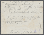 Cpt. John Dayton's house (1776). Bullet embedded in door shot from Bay. South side Bridgehampton Road, north end of Georgica Pond. East Hampton, East Hampton