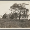 Mrs. King's house (1873). Former District School No. 9 on right, opended 1670 (now a church). North side Wainscott Street. Wainscott, East Hampton 
