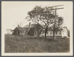 Mrs. King's house (1873). Former District School No. 9 on right, opended 1670 (now a church). North side Wainscott Street. Wainscott, East Hampton 