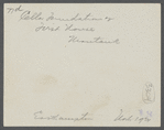 Cellar foundation of first house. House erected by S. Hughes (1702), burnt down (1908). Montauk, East Hampton