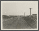 View of Montauk Road looking east to Hither Plain, one mile west of Life Savings Station. Montauk, East Hampton