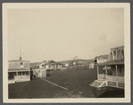 Parsons Cottages on right and left. Mrs Smith's cottage (center). Oceanside. Montauk, East Hampton