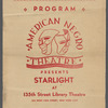 Program for American Negro Theatre  production of "Starlight"