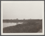 Montauk Association and part of Lake Wyandanch. Houses on hill looking east, just east of Ditch Plains Life Savings Station. Montauk, East Hampton