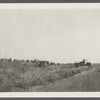 Tractors opposite Ditch Plains Life Savings Station. Ready to cut road to projected golf links on Lake Wyandanch. Montauk, East Hampton