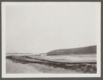 View. Star Island in Lake Wyandanch. Water pipes being laid. Montauk, East Hampton