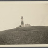 Montauk Light. Erected 1795. Stands 160 feet above the sea level, the tower
itself rises 100 feet from its foundation. Montauk Point. Montauk, East Hampton