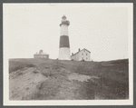 Montauk Light. Erected 1795. Stands 160 feet above the sea level, the tower
itself rises 100 feet from its foundation. Montauk Point. Montauk, East Hampton
