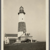 Montauk Light. Erected 1795. Stands 160 feet above the sea level, the tower
itself rises 100 feet from its foundation. Montauk Point. Montauk, East Hampton